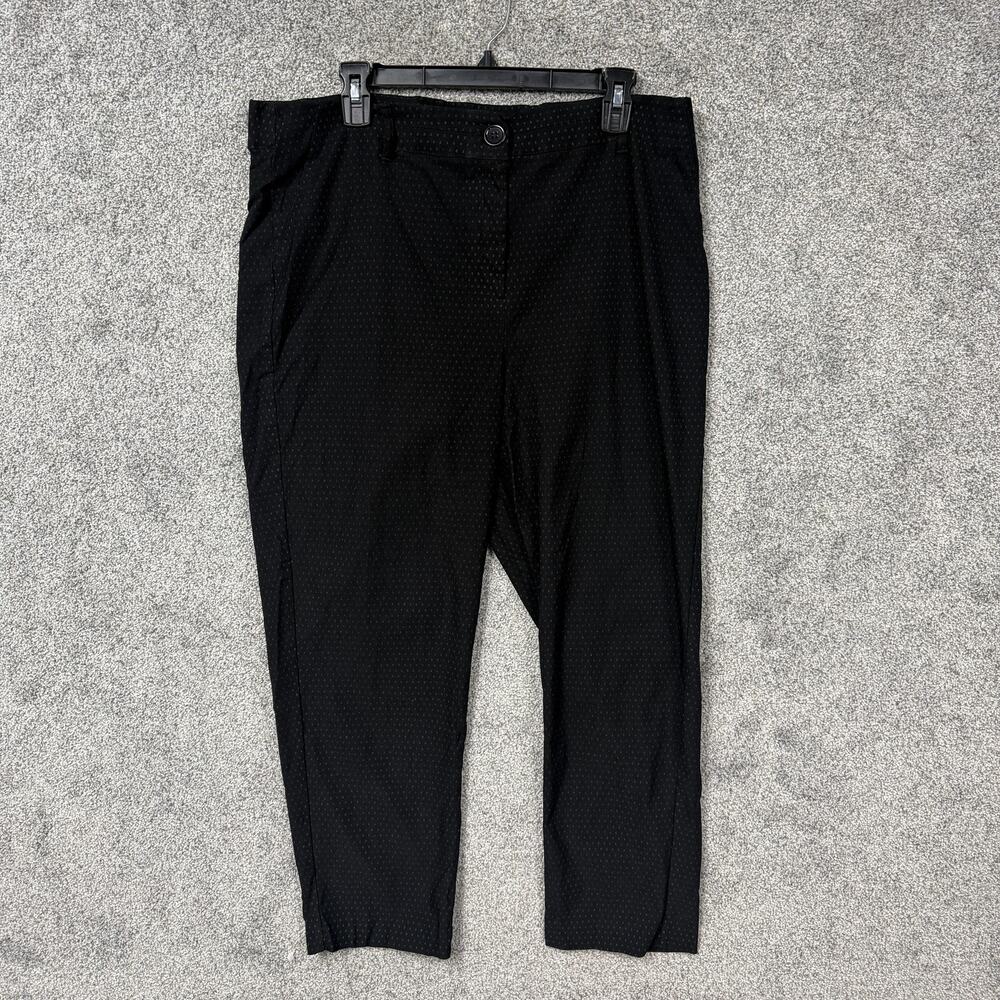 Prescott New York Ankle Pants Womens 16W 36x24.5 Black Polka Dot Office Siren
